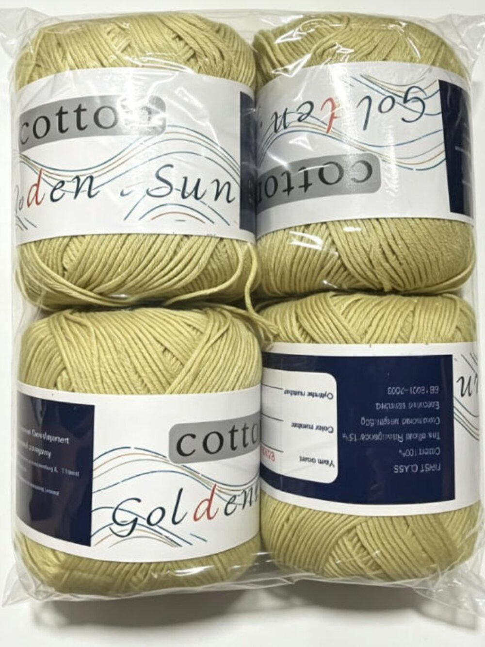 4 PCS Pure Cotton Cotton Yarn Medium-Thin 50g 200m Hand Knitting Yarn
